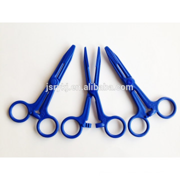 Medical disposable plastic hemostat forcep